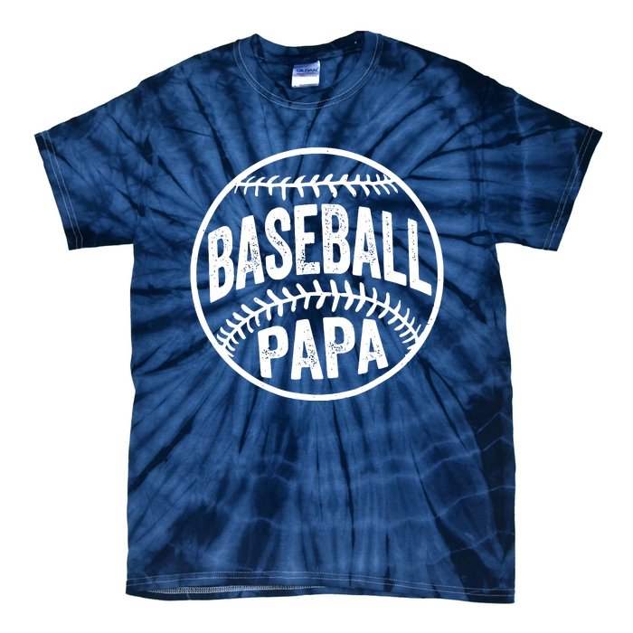 Baseball Papa Coach Fathers Day Tie-Dye T-Shirt