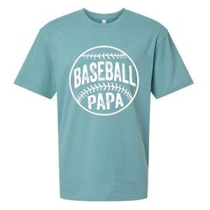 Baseball Papa Coach Fathers Day Sueded Cloud Jersey T-Shirt