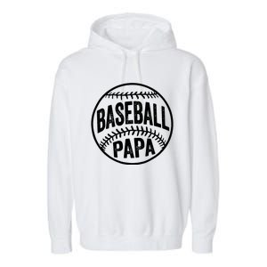 Baseball Papa Coach Fathers Day Garment-Dyed Fleece Hoodie