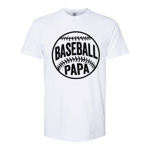 Baseball Papa Coach Fathers Day Softstyle CVC T-Shirt