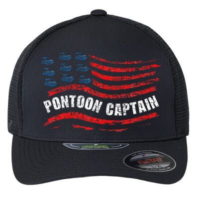 Boating Pontoon Captain Women 4th Of July Pontoon Boat Flexfit Unipanel Trucker Cap