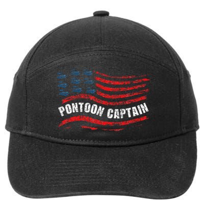 Boating Pontoon Captain Women 4th Of July Pontoon Boat 7-Panel Snapback Hat