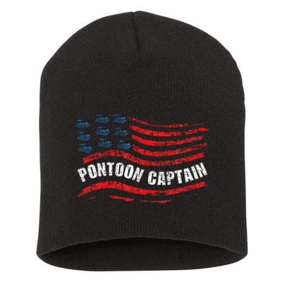 Boating Pontoon Captain Women 4th Of July Pontoon Boat Short Acrylic Beanie