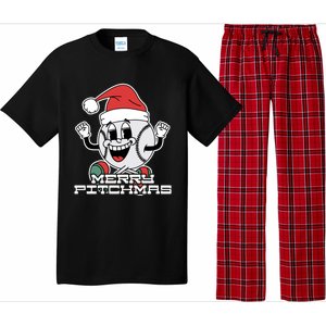 Baseball Pitcher Christmas Merry Pitchmas Gift Pajama Set