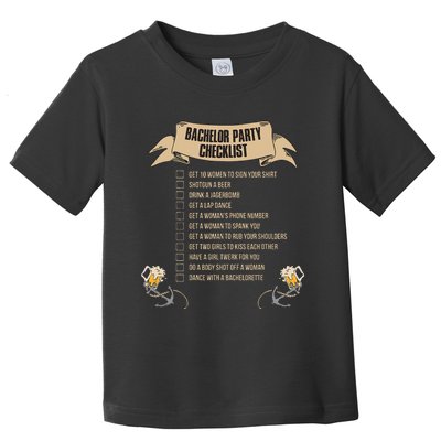 Bachelor Party Checklist Toddler T-Shirt