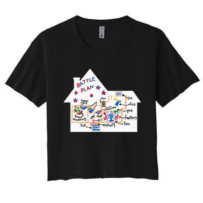 Battle Plan Christmas Home Hand Dawn Alone Xmas Women's Crop Top Tee