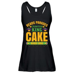 Beads Parades Crawfish King Cake Mardi Gras Ladies Essential Flowy Tank