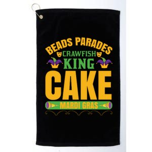 Beads Parades Crawfish King Cake Mardi Gras Platinum Collection Golf Towel