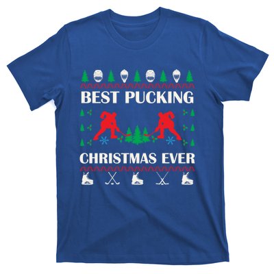 Best Pucking Christmas Ever Hockey Christmas Hockey Lover Gift T-Shirt