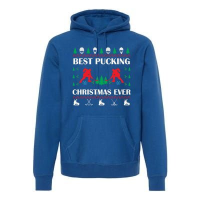 Best Pucking Christmas Ever Hockey Christmas Hockey Lover Gift Premium Hoodie