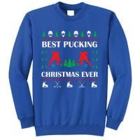 Best Pucking Christmas Ever Hockey Christmas Hockey Lover Gift Tall Sweatshirt