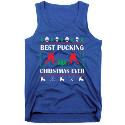 Best Pucking Christmas Ever Hockey Christmas Hockey Lover Gift Tank Top