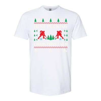 Best Pucking Christmas Ever Hockey Christmas Hockey Lover Gift Softstyle CVC T-Shirt