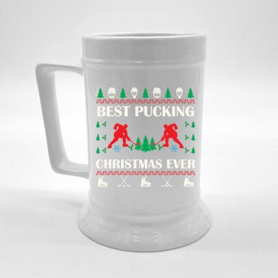 Best Pucking Christmas Ever Hockey Christmas Hockey Lover Gift Beer Stein