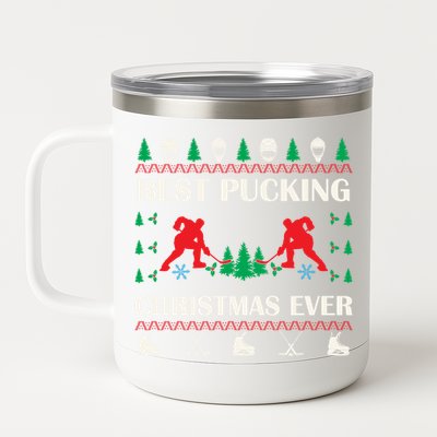 Best Pucking Christmas Ever Hockey Christmas Hockey Lover Gift 12 oz Stainless Steel Tumbler Cup