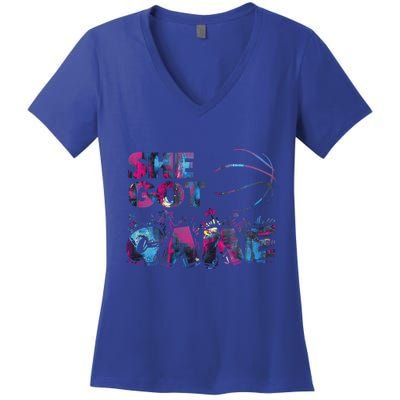Basketball Player Cool Basketball Lover Mom Gift Women's V-Neck T-Shirt