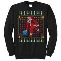 Bowling Pins Claus Santa Bowler Ugly Christmas Sweater Gift Tall Sweatshirt