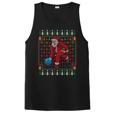 Bowling Pins Claus Santa Bowler Ugly Christmas Sweater Gift PosiCharge Competitor Tank