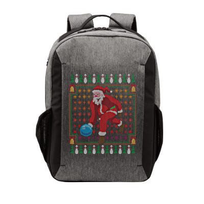 Bowling Pins Claus Santa Bowler Ugly Christmas Sweater Gift Vector Backpack