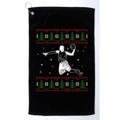 Basketball Player Christmas Cool Ugly Xmas Santa Basketball Cute Gift Platinum Collection Golf Towel