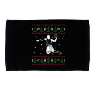 Basketball Player Christmas Cool Ugly Xmas Santa Basketball Cute Gift Microfiber Hand Towel