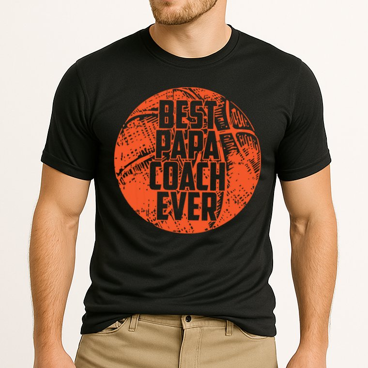 Best Papa Coach Ever Basketball Cool Sports Team Dad Father Cooling Performance Crew T-Shirt