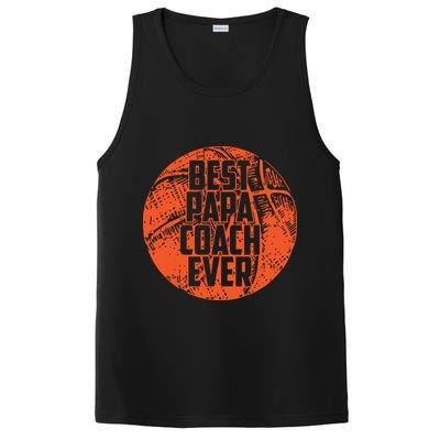 Best Papa Coach Ever Basketball Cool Sports Team Dad Father PosiCharge Competitor Tank