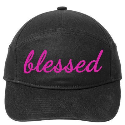 Blessed Pink Christian 7-Panel Snapback Hat