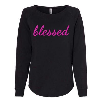 Blessed Pink Christian Womens California Wash Sweatshirt