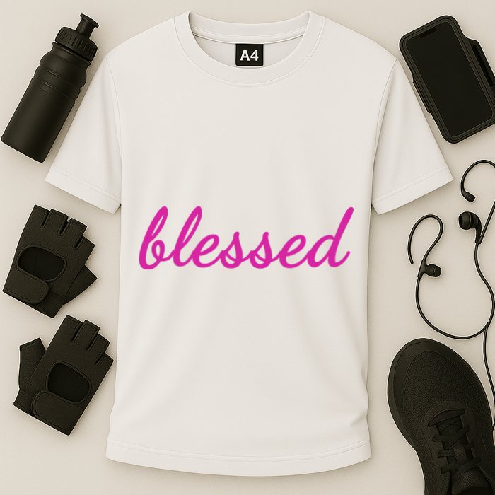 Blessed Pink Christian Cooling Performance Crew T-Shirt