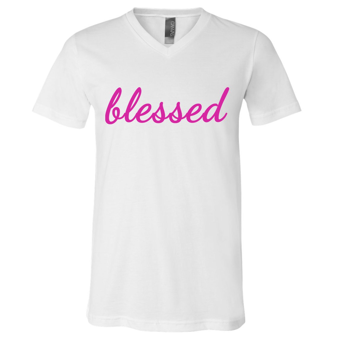 Blessed Pink Christian V-Neck T-Shirt