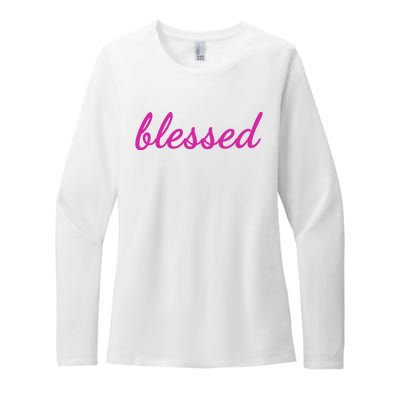 Blessed Pink Christian Womens CVC Long Sleeve Shirt