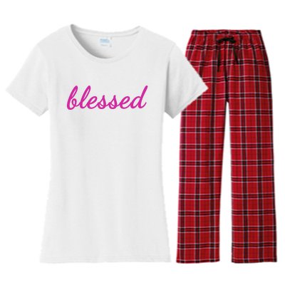 Blessed Pink Christian Women's Flannel Pajama Set