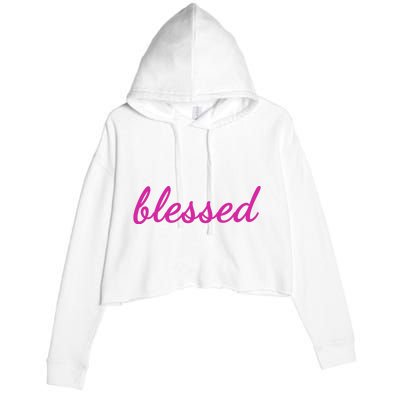 Blessed Pink Christian Crop Fleece Hoodie