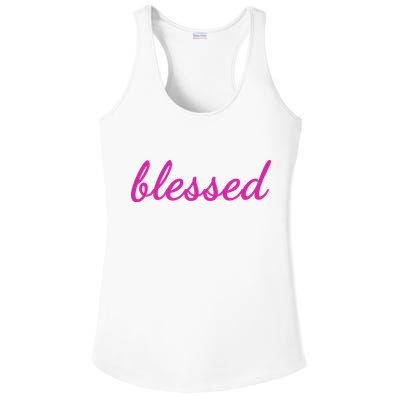 Blessed Pink Christian Ladies PosiCharge Competitor Racerback Tank