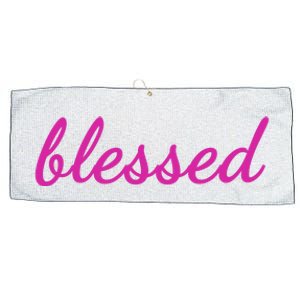 Blessed Pink Christian Large Microfiber Waffle Golf Towel