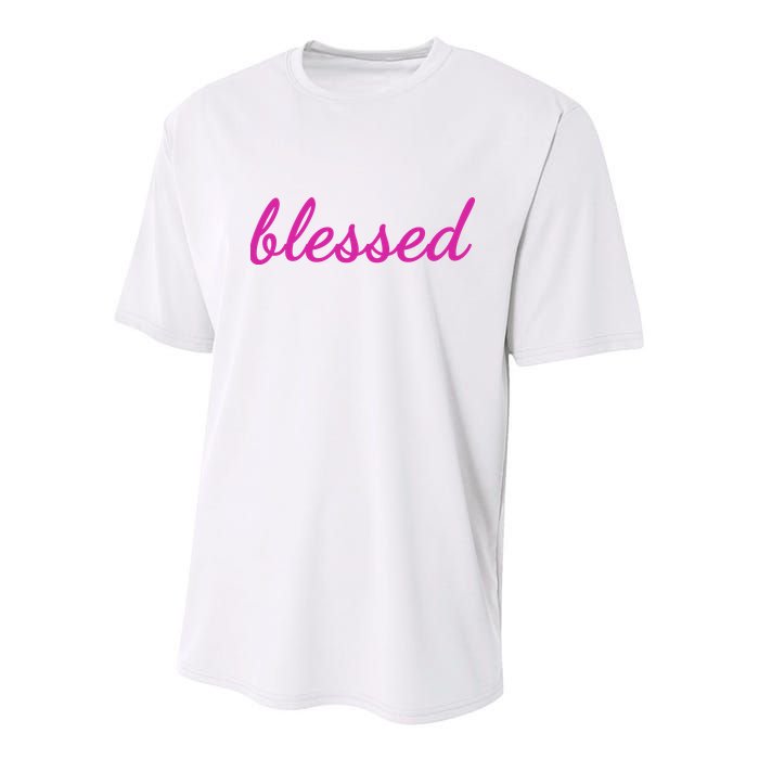 Blessed Pink Christian Youth Performance Sprint T-Shirt