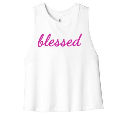 Blessed Pink Christian Women's Racerback Cropped Tank