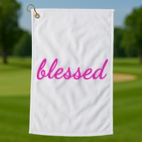 Blessed Pink Christian Golf Towel
