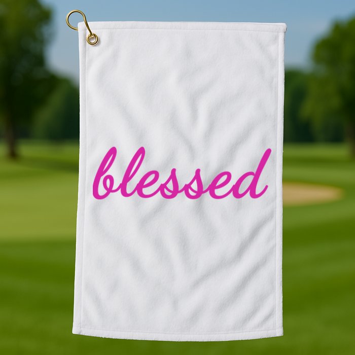 Blessed Pink Christian Golf Towel