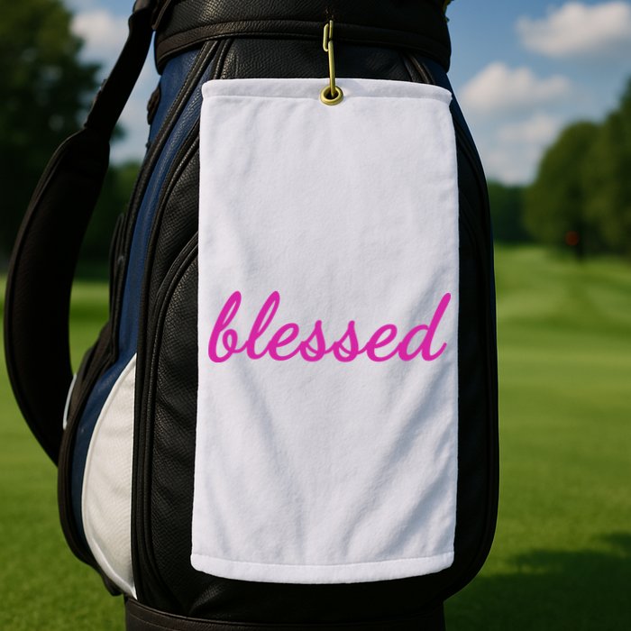 Blessed Pink Christian Golf Towel