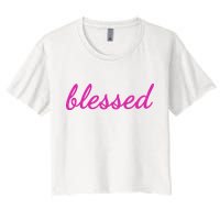 Blessed Pink Christian Women's Crop Top Tee