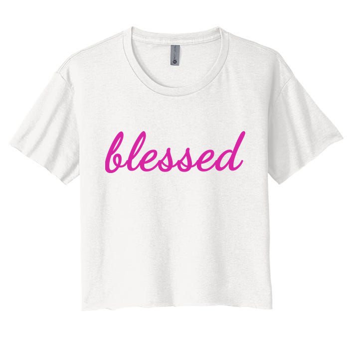 Blessed Pink Christian Women's Crop Top Tee