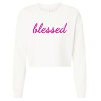 Blessed Pink Christian Cropped Pullover Crew