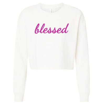 Blessed Pink Christian Cropped Pullover Crew