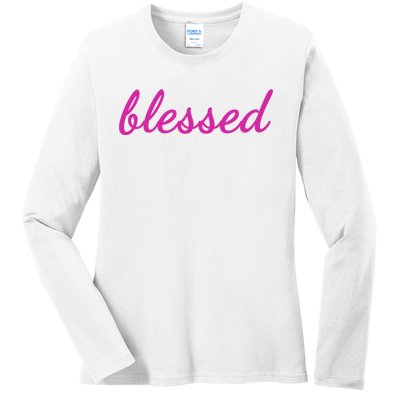 Blessed Pink Christian Ladies Long Sleeve Shirt