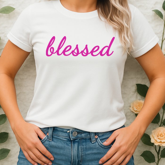 Blessed Pink Christian Womens T-Shirt