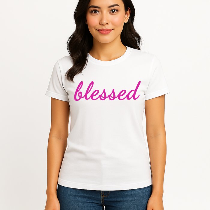 Blessed Pink Christian Womens T-Shirt