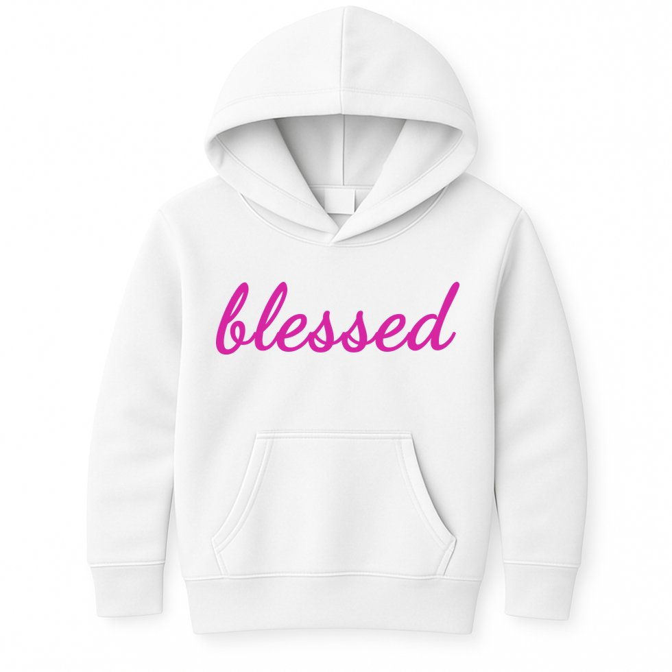 Blessed Pink Christian Kids Hoodie