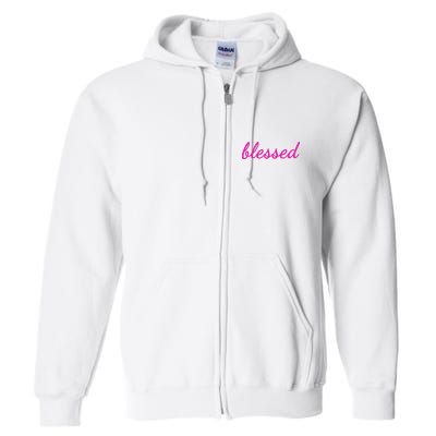 Blessed Pink Christian Full Zip Hoodie